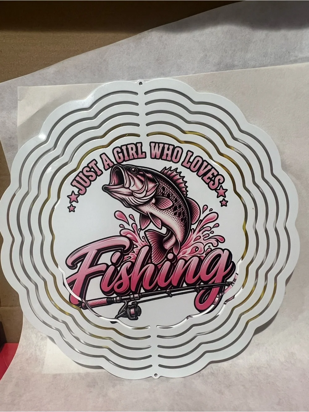 Just a Girl Who Loves Fishing Wind Spinner
